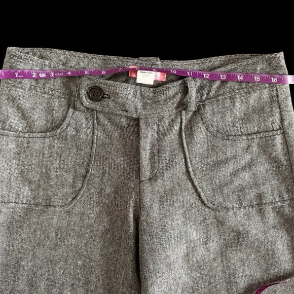 Vintage Y2K 90s Wide-Leg Pants sz 32 gray wool blend low rise office retro - Picture 6 of 16